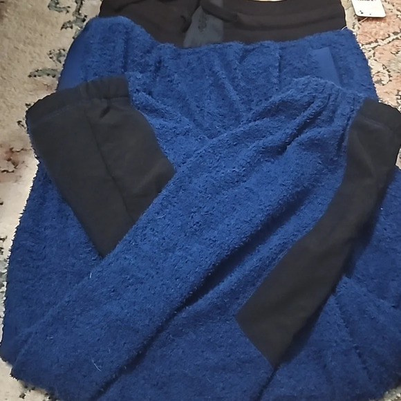 FP movement free people Cuddle Up Fleece Tie Waist joggerBlue/black. Size Sm NWT - Picture 6 of 8